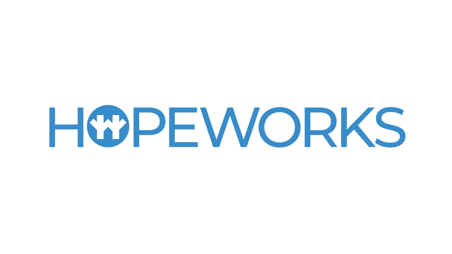 blue and white hopeworks logo